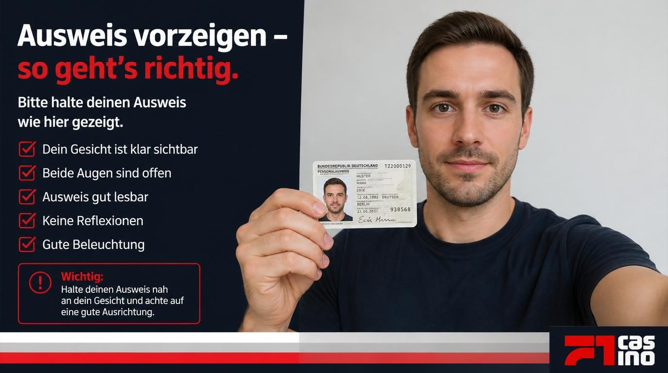 Selfie mit Ausweis bei deutscher Liveness Prüfung.