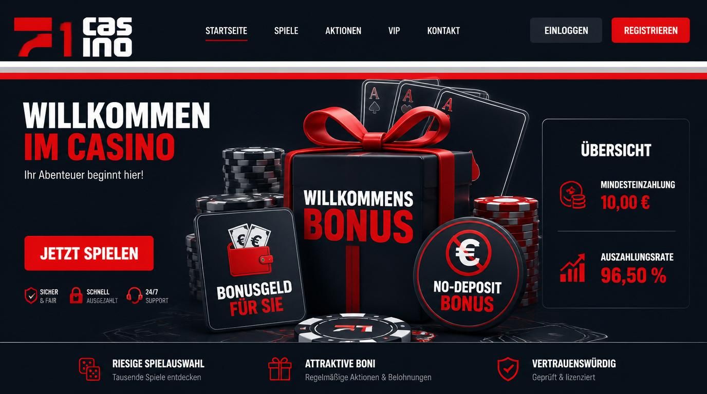 Ein Geschenkpaket mit Willkommensbonus und Casino-Elementen.