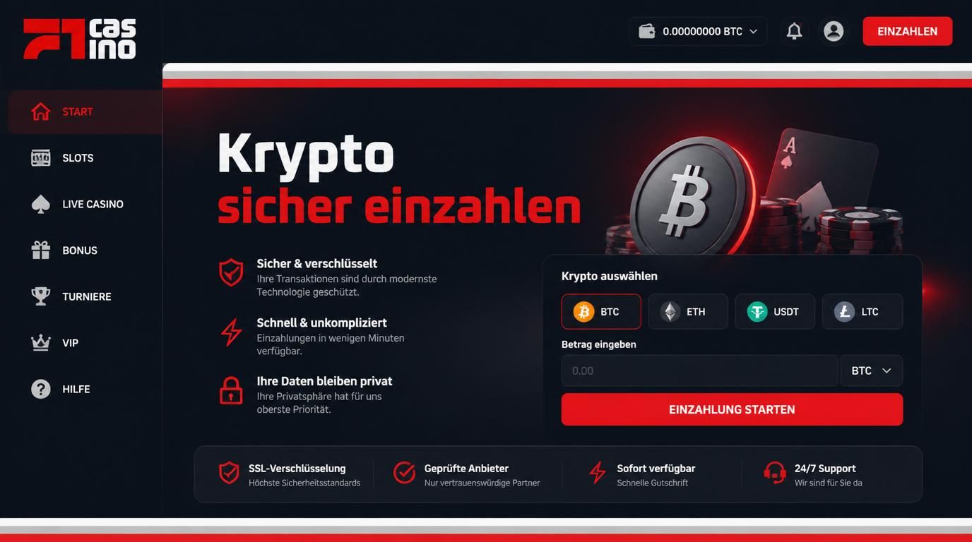 Kryptowährungen-Logos (BTC, ETH, USDT), Wallet-Symbol, deutsches Gesetzbuch oder Paragraphenzeichen.